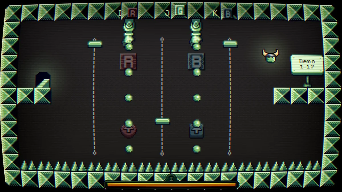 The hero leaps towards moving platforms while cannons fire