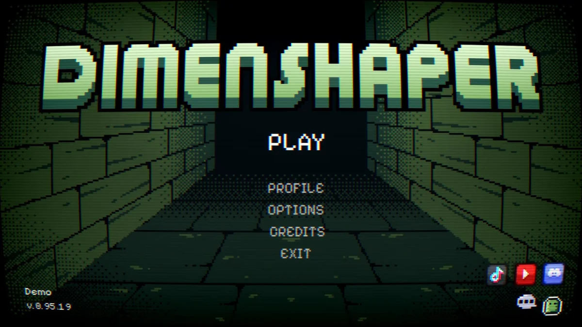The Dimenshaper title screen