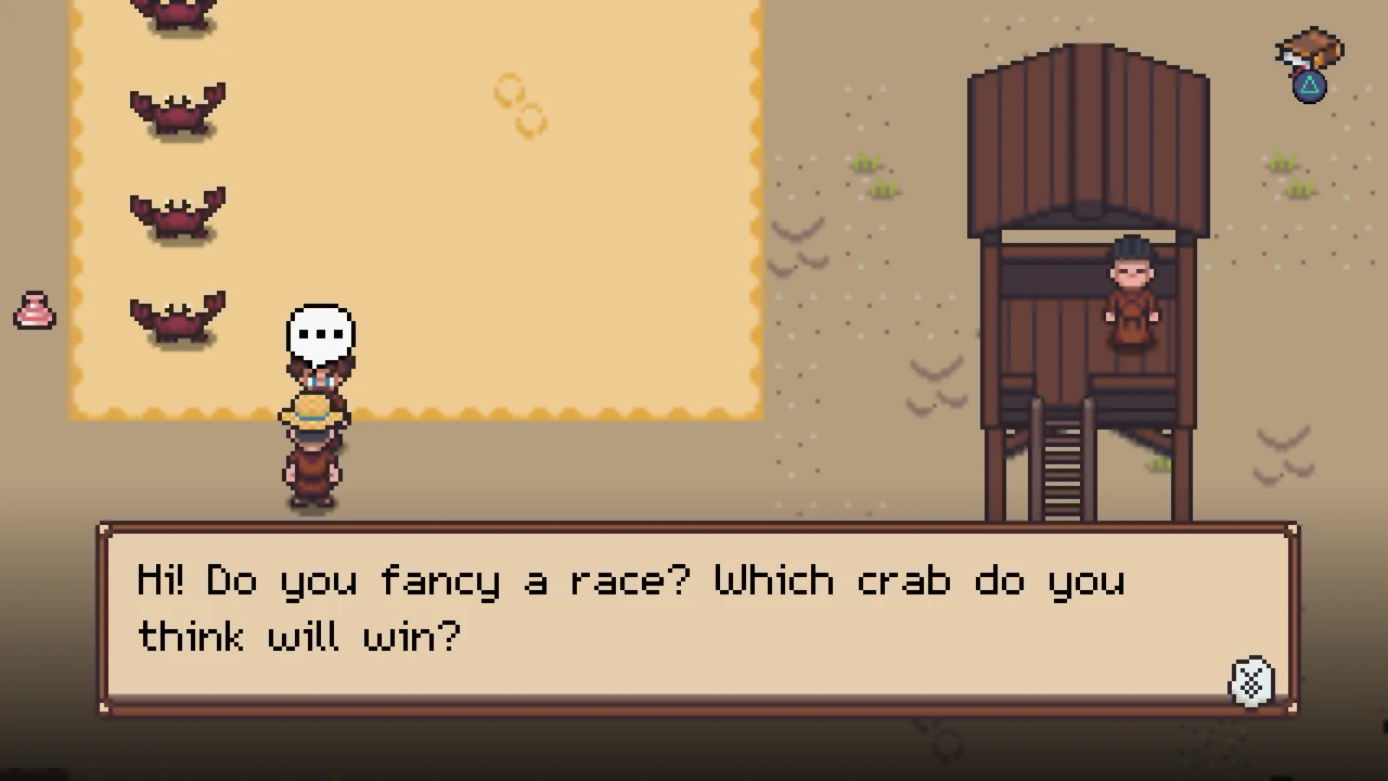 A crab race on the beach